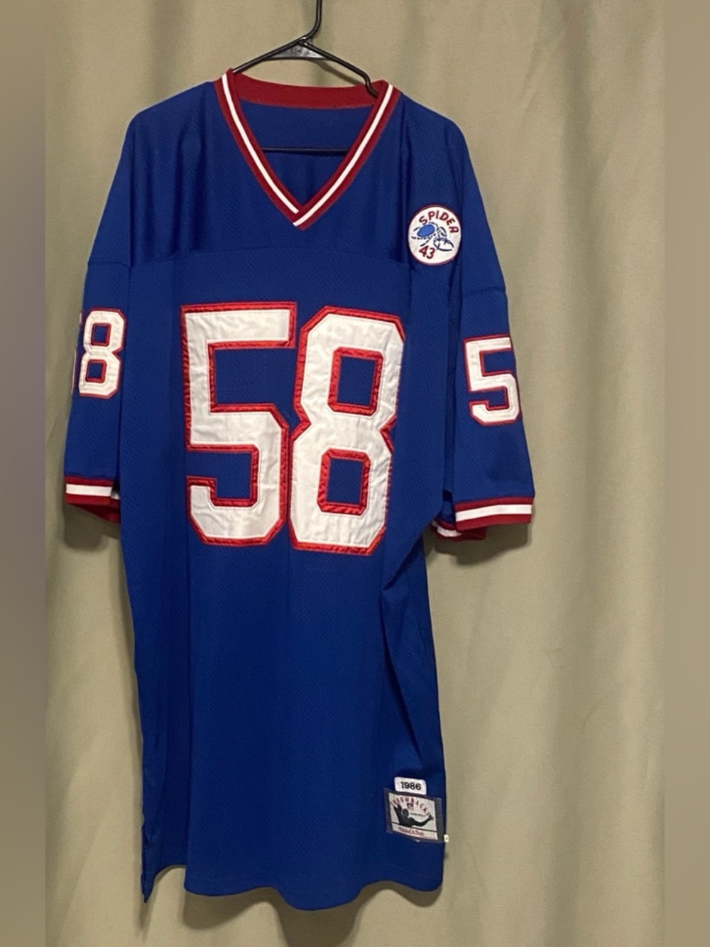 Mitchell & Ness NY Giants Carl Banks #58 1986 Throwback ‘Spider 43 Jersey 56